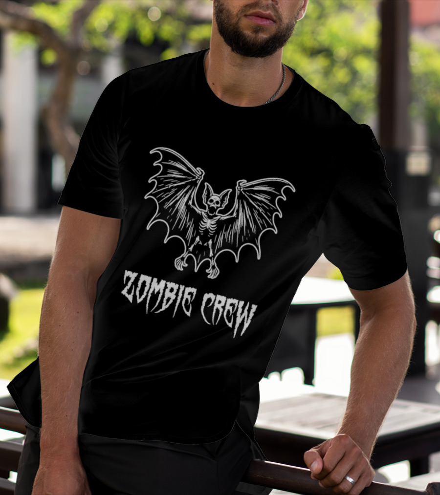Skeleton Bat Zombie Crew Halloween Horror Aesthetic T-Shirt