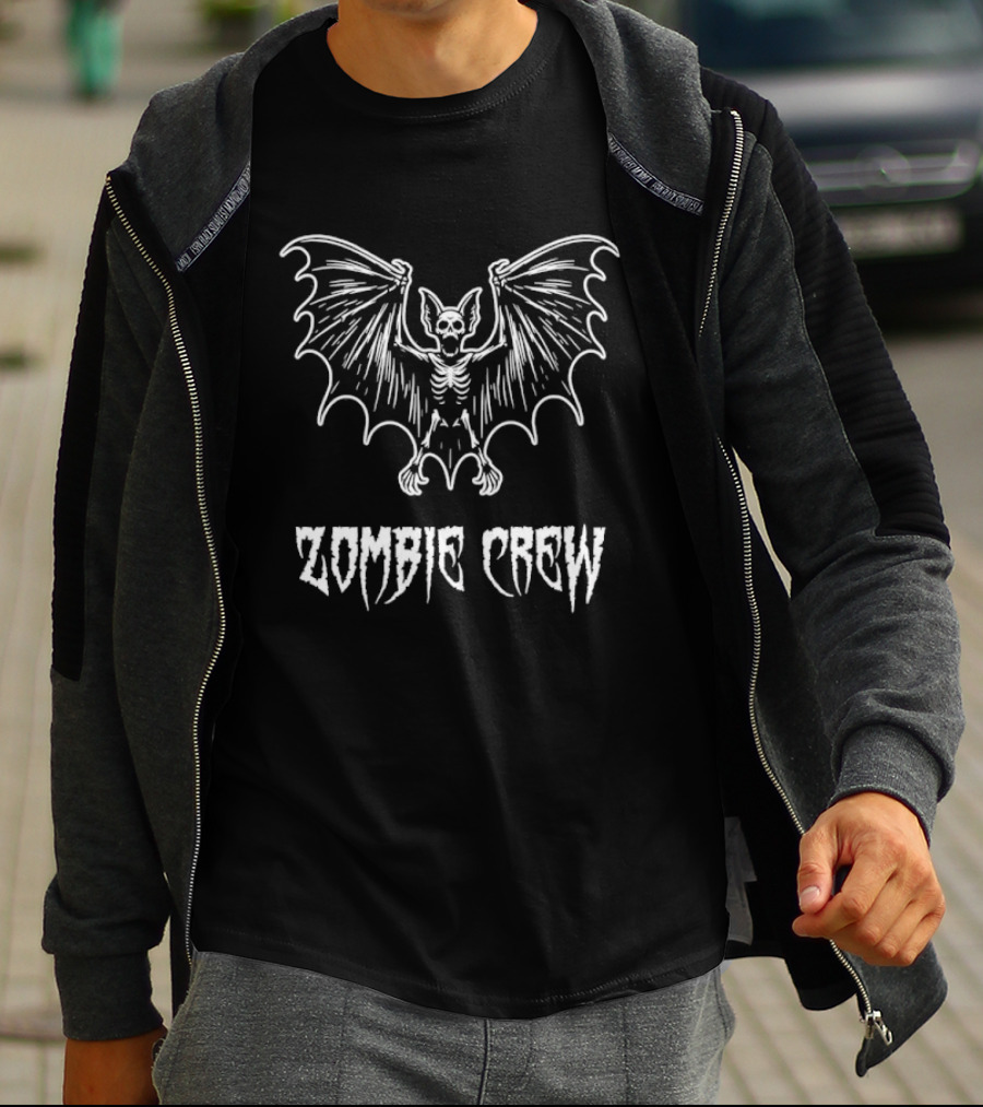 Skeleton Bat Zombie Crew Halloween Horror Aesthetic T-Shirt