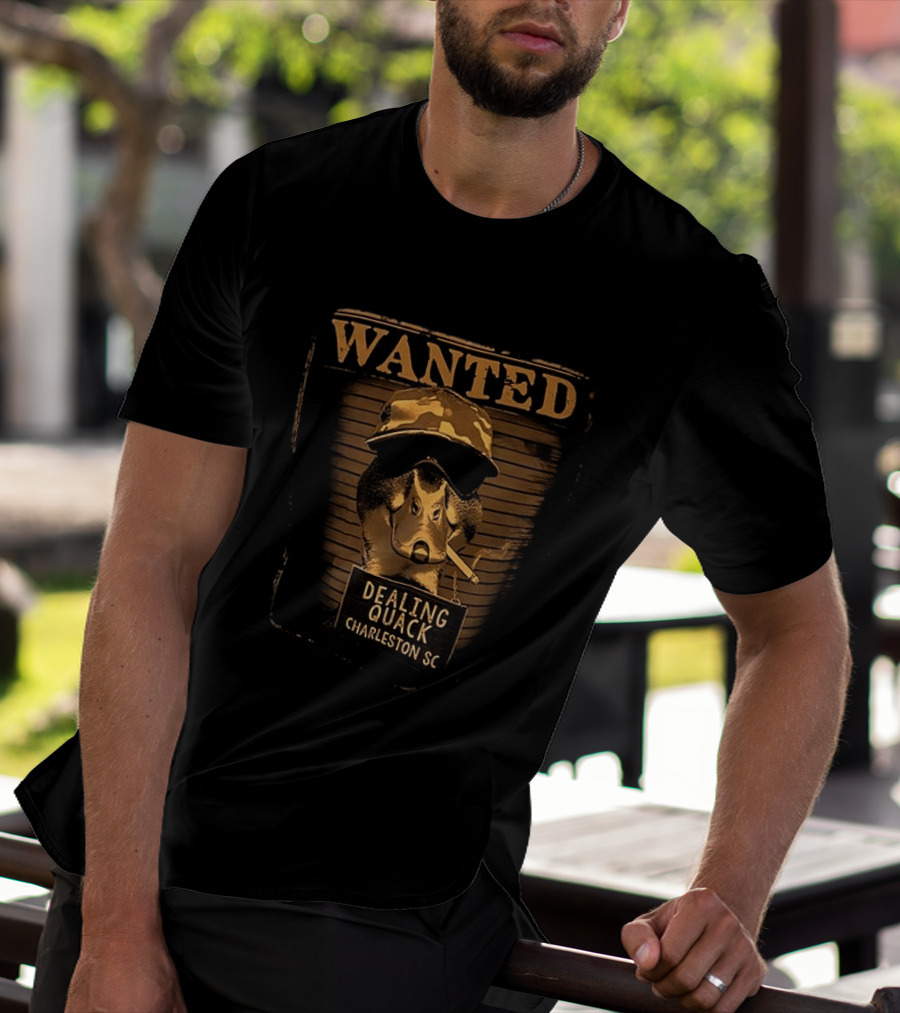 Wanted Duck Dealing Quack Charleston SC Camouflage Hat Smoking Duck T-Shirt