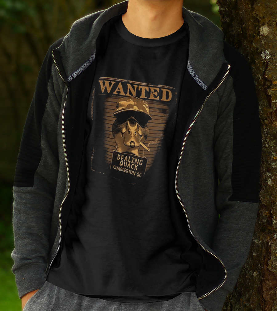 Wanted Duck Dealing Quack Charleston SC Camouflage Hat Smoking Duck T-Shirt