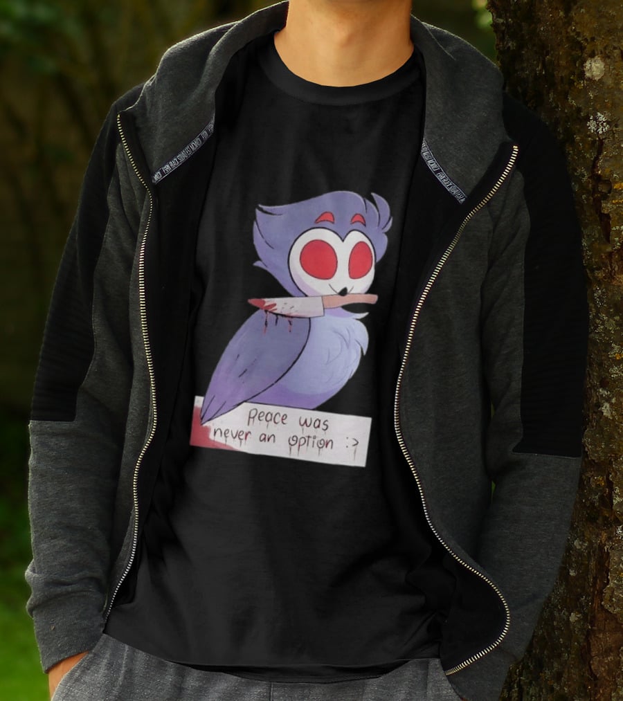 Stolas Helluva Boss Peace Was Never An Option Owl With Knife T-Shirt