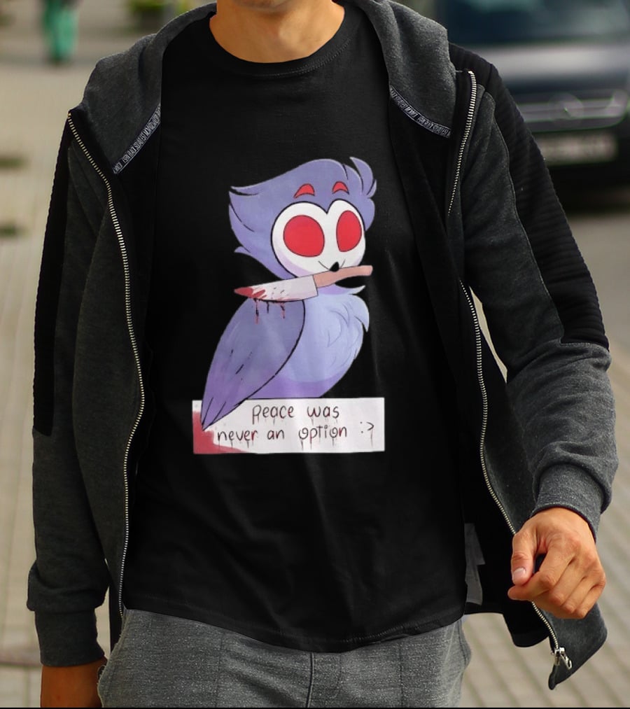 Stolas Helluva Boss Peace Was Never An Option Owl With Knife T-Shirt