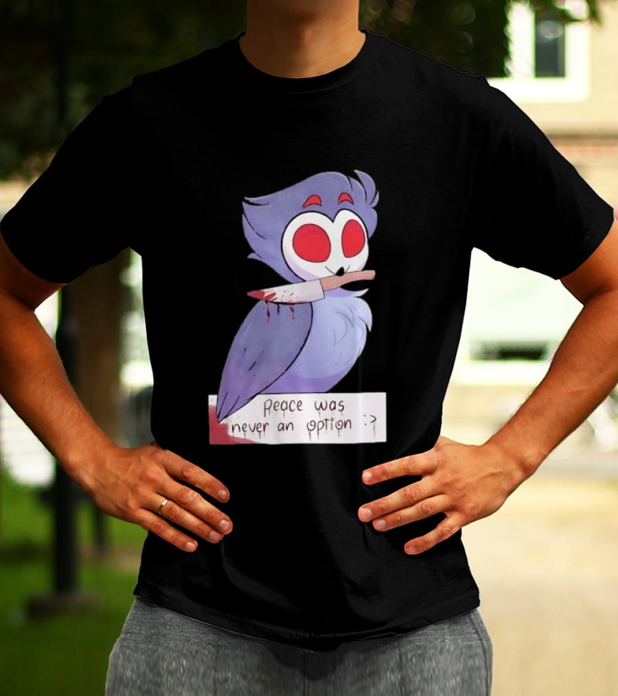 Stolas Helluva Boss Peace Was Never An Option Owl With Knife T-Shirt