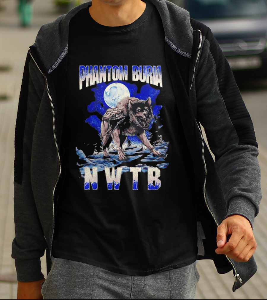 Phantom Burial NWTB Wolf And Snake Under Full Moon T-Shirt
