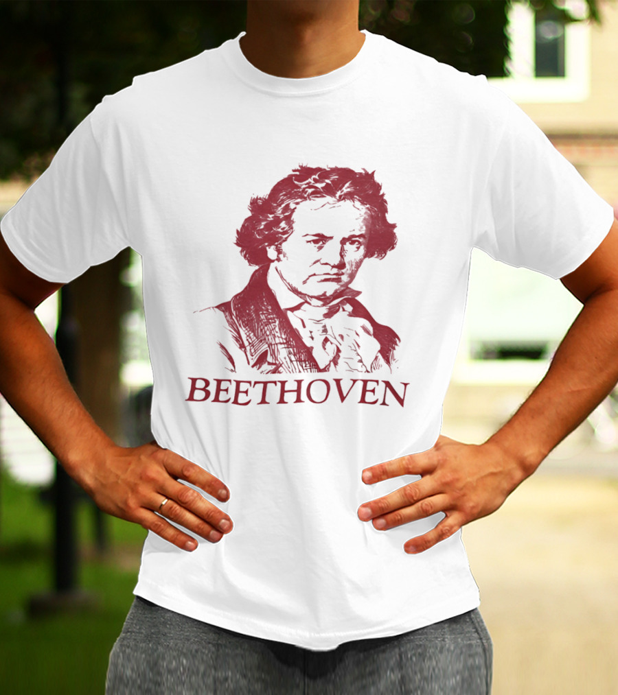 Beethoven Beethoven Classical Music Icon Bold Red T-Shirt