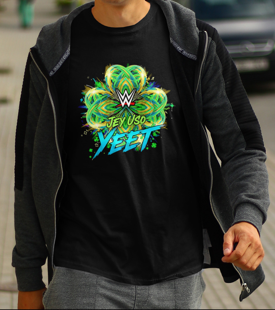 WWE Jey Uso Yeet St Patrick's Day 2026 Clover T-Shirt