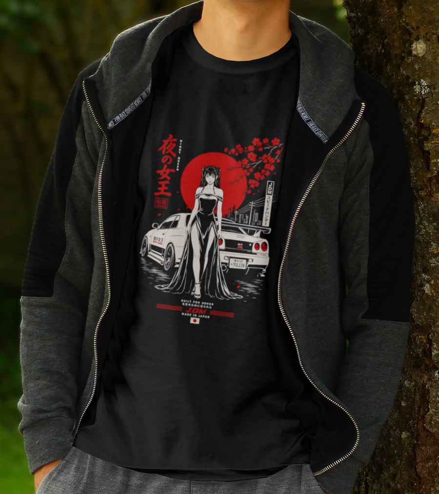 Yoru No Joō Night Queen Legend JDM Speed Hunter Built For Honor Tokyo Drift Skyline T-Shirt