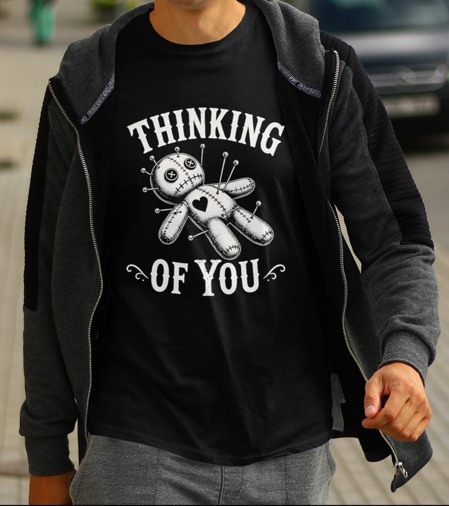 Thinking Of You Voodoo Doll With Heart And Pins T-Shirt