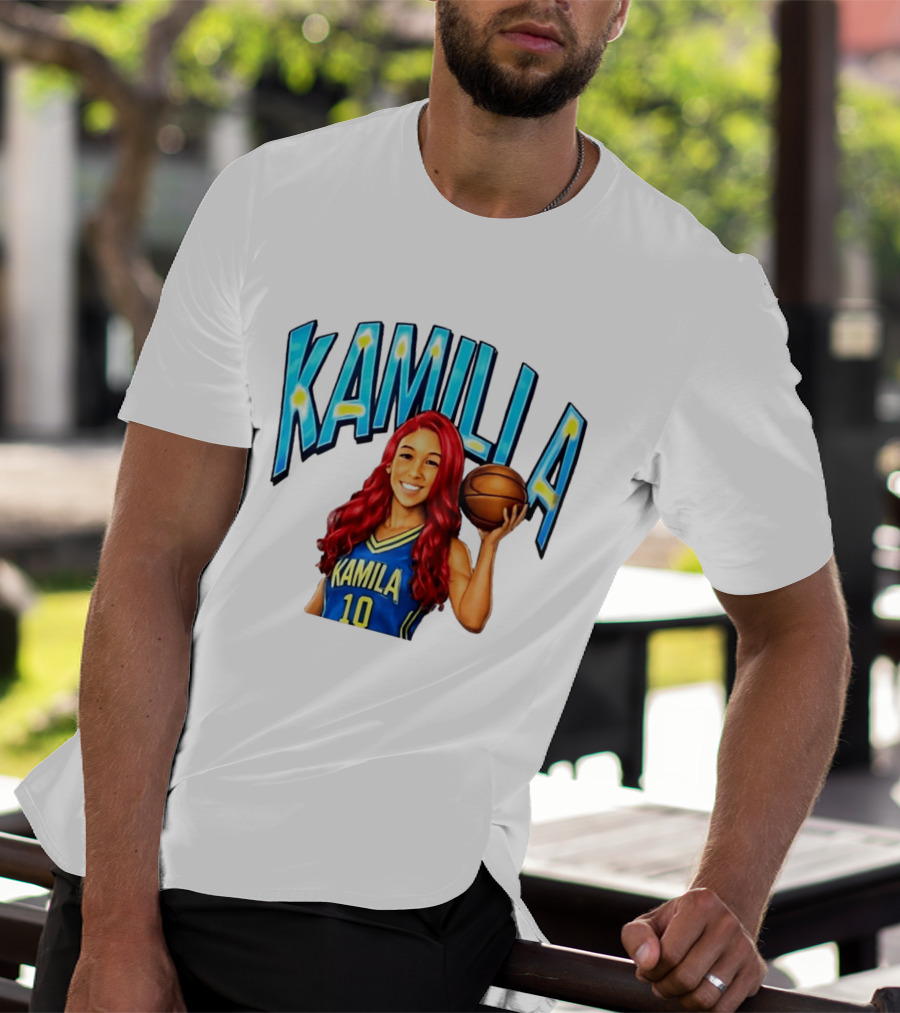 Kamilla Cardoso Basketball Art With Blue And Yellow Jersey T-Shirt