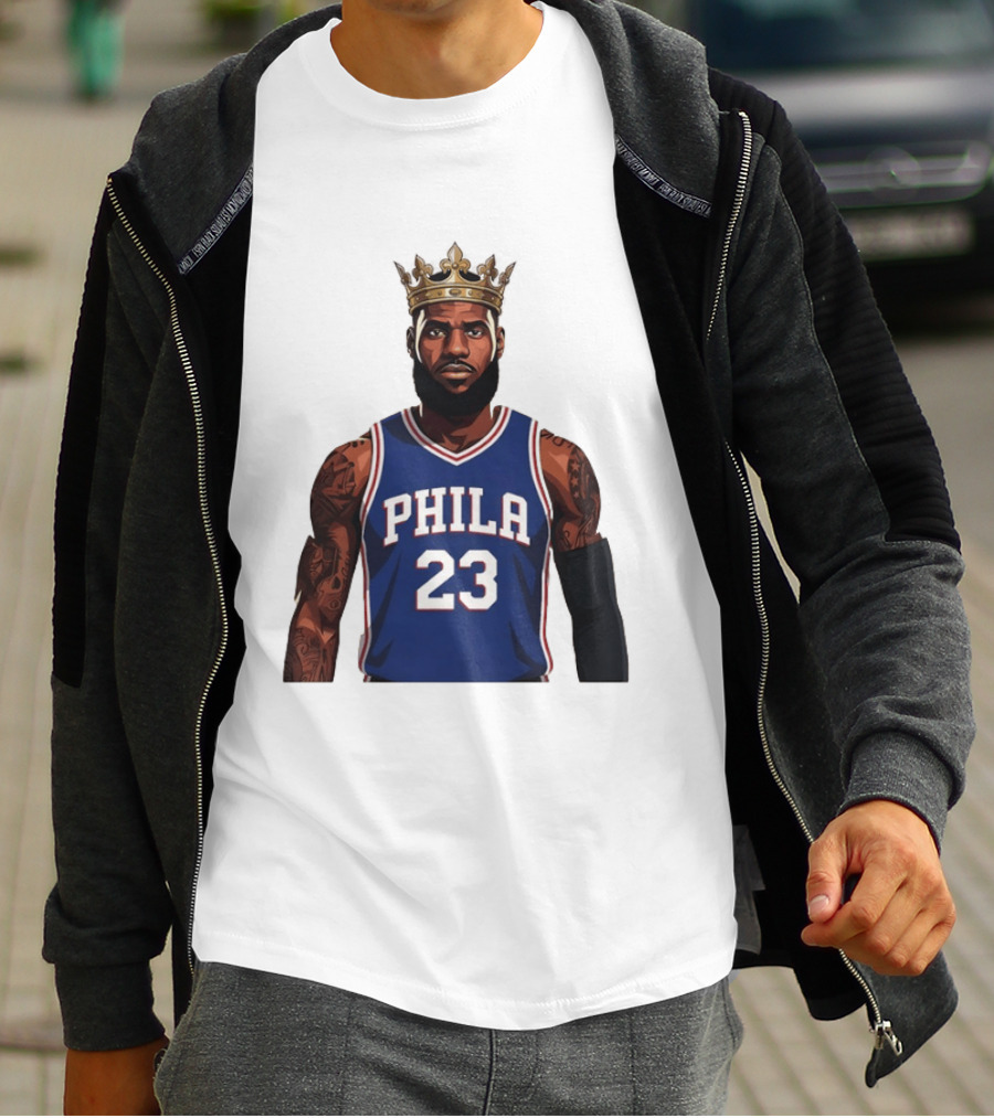 LeBron James #23 Philadelphia 76ers King Phila Basketball T-Shirt