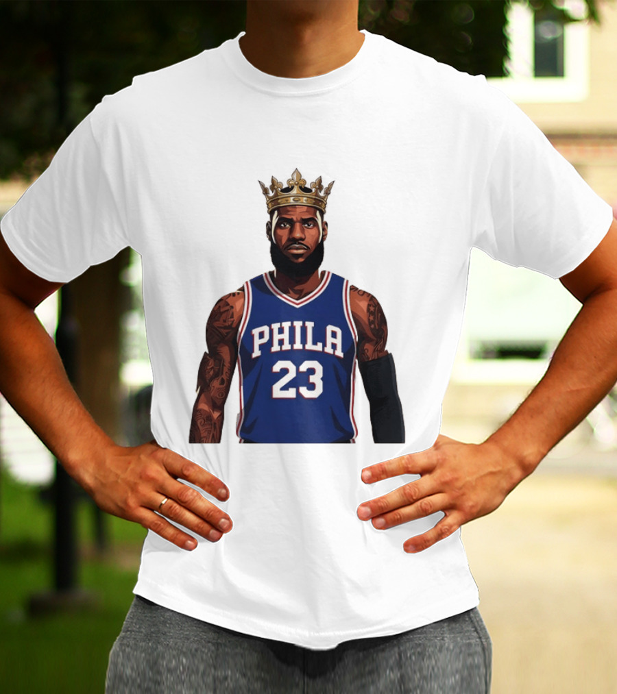 LeBron James #23 Philadelphia 76ers King Phila Basketball T-Shirt