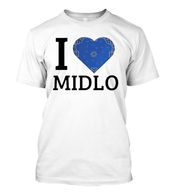 Midlo Love I Heart Blue Bandana T-Shirt