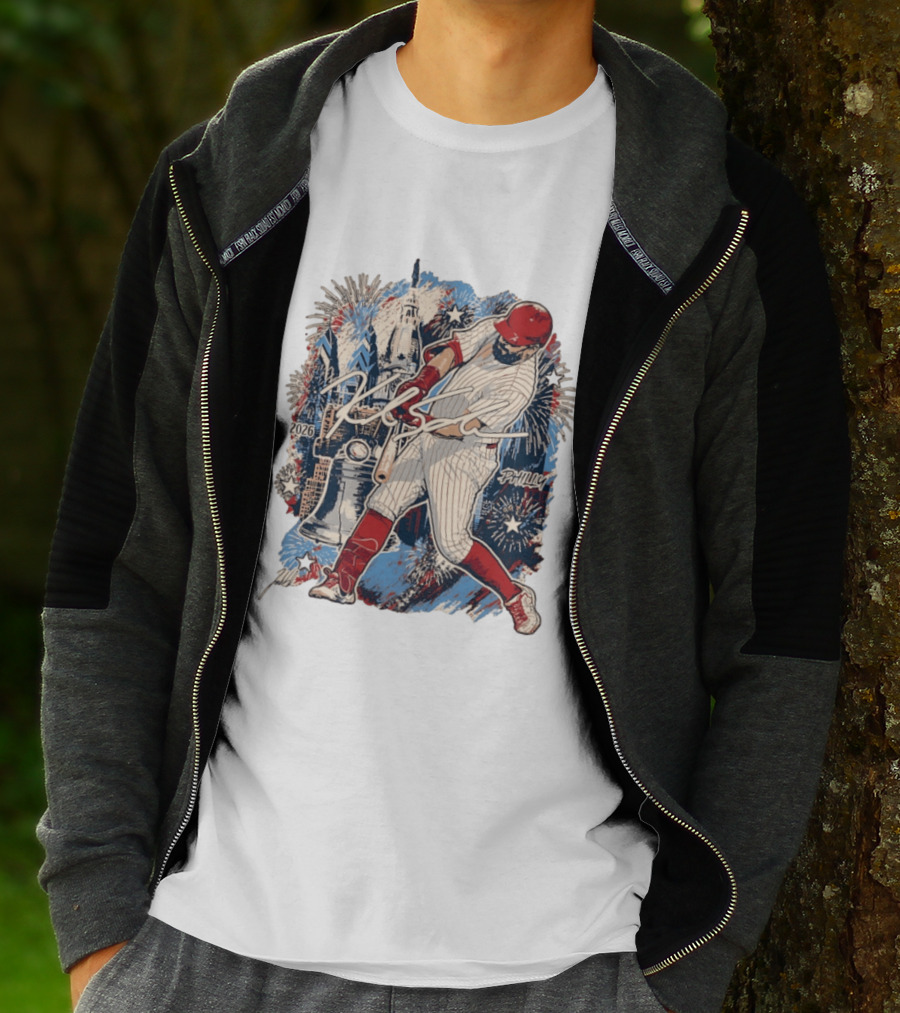 Philadelphia Phillies Kyle Schwarber 2026 MLB All Star Fireworks Philly Liberty Bell T-Shirt