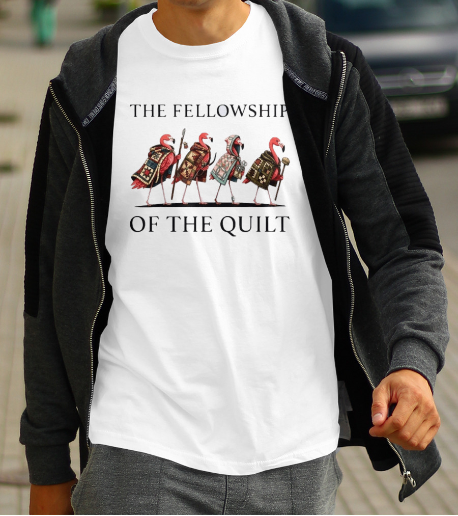 The Fellowship Of The Quilt Flamingo Fantasy T-Shirt