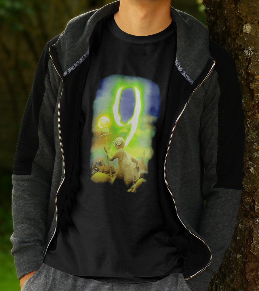 9 Movie Iconic Character With Light Bulb Staff And Gas Mask T-Shirt