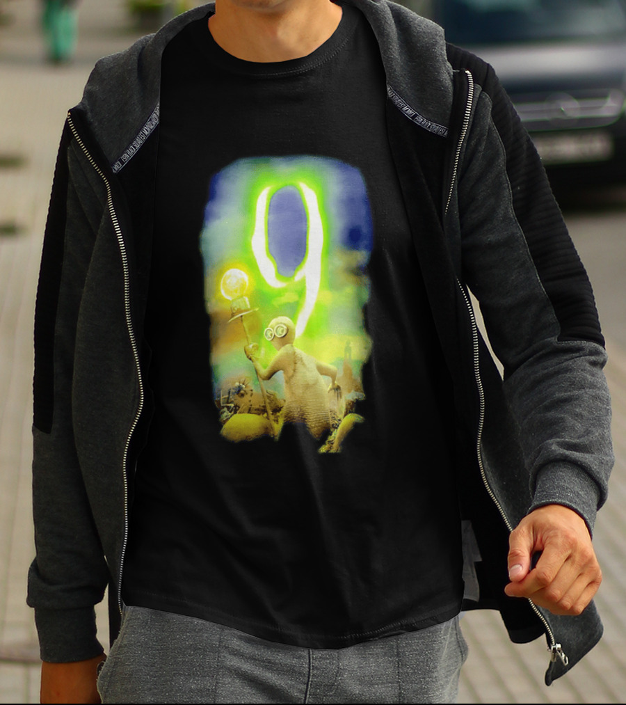 9 Movie Iconic Character With Light Bulb Staff And Gas Mask T-Shirt