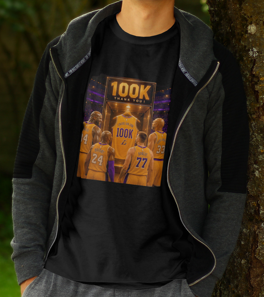 100K Thank You Lakers Fan Zone Players Shaq Kobe Abdul Jabbar T-Shirt