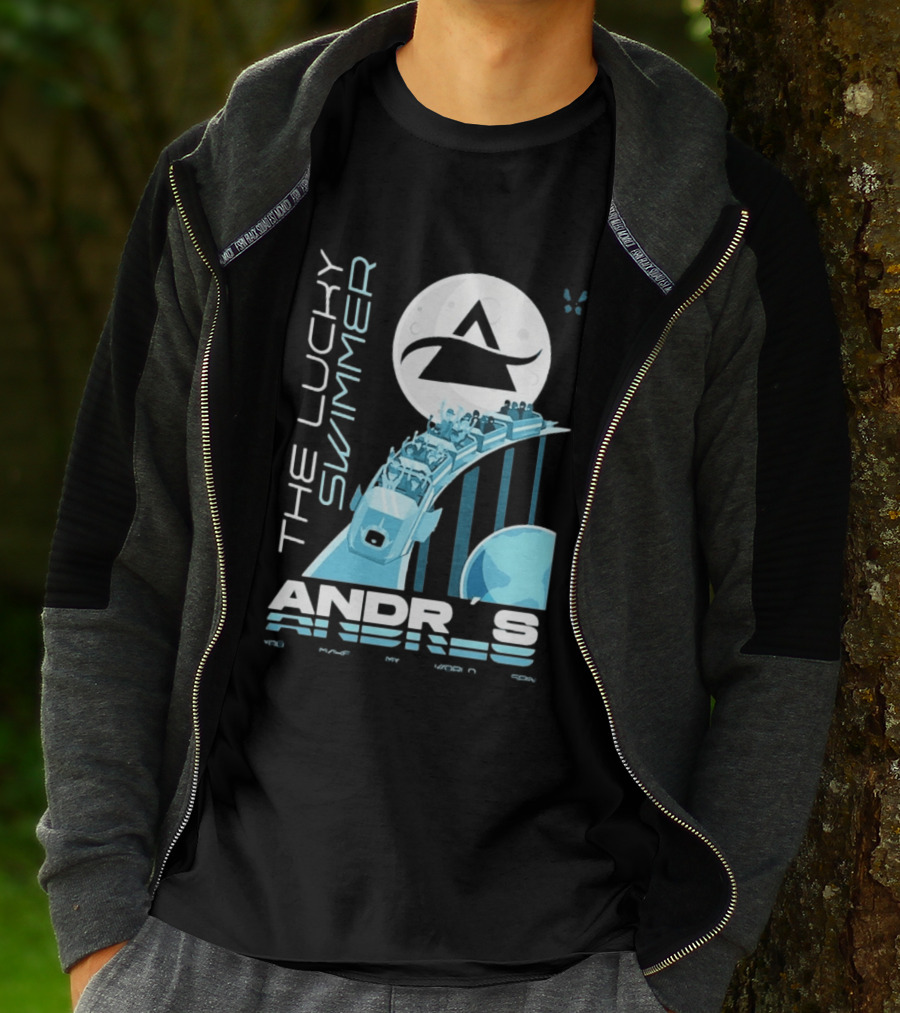 The Lucky Swimmer Andrés Roller Adventure Moon T-Shirt