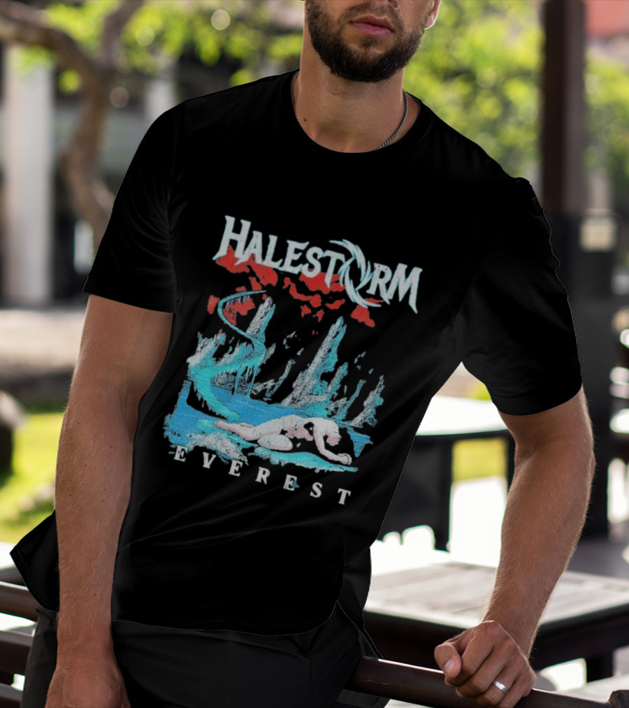 Halestorm Everest Distressed Surreal Mountain Landscape T-Shirt