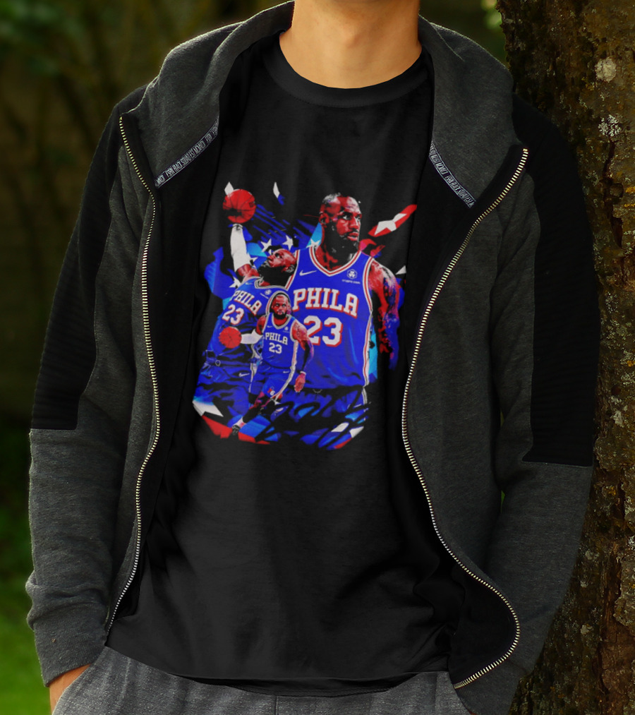 LeBron James Phila 23 Philadelphia 76ers Dunking Crypto Com T-Shirt