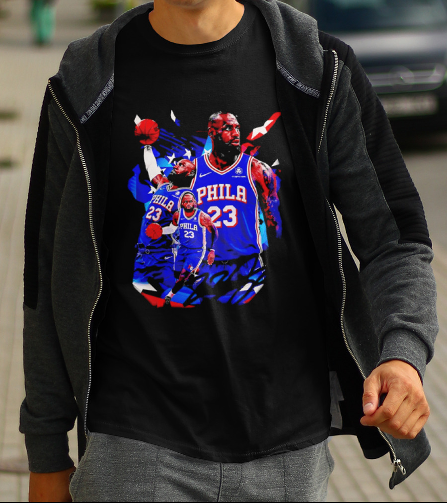 LeBron James Phila 23 Philadelphia 76ers Dunking Crypto Com T-Shirt