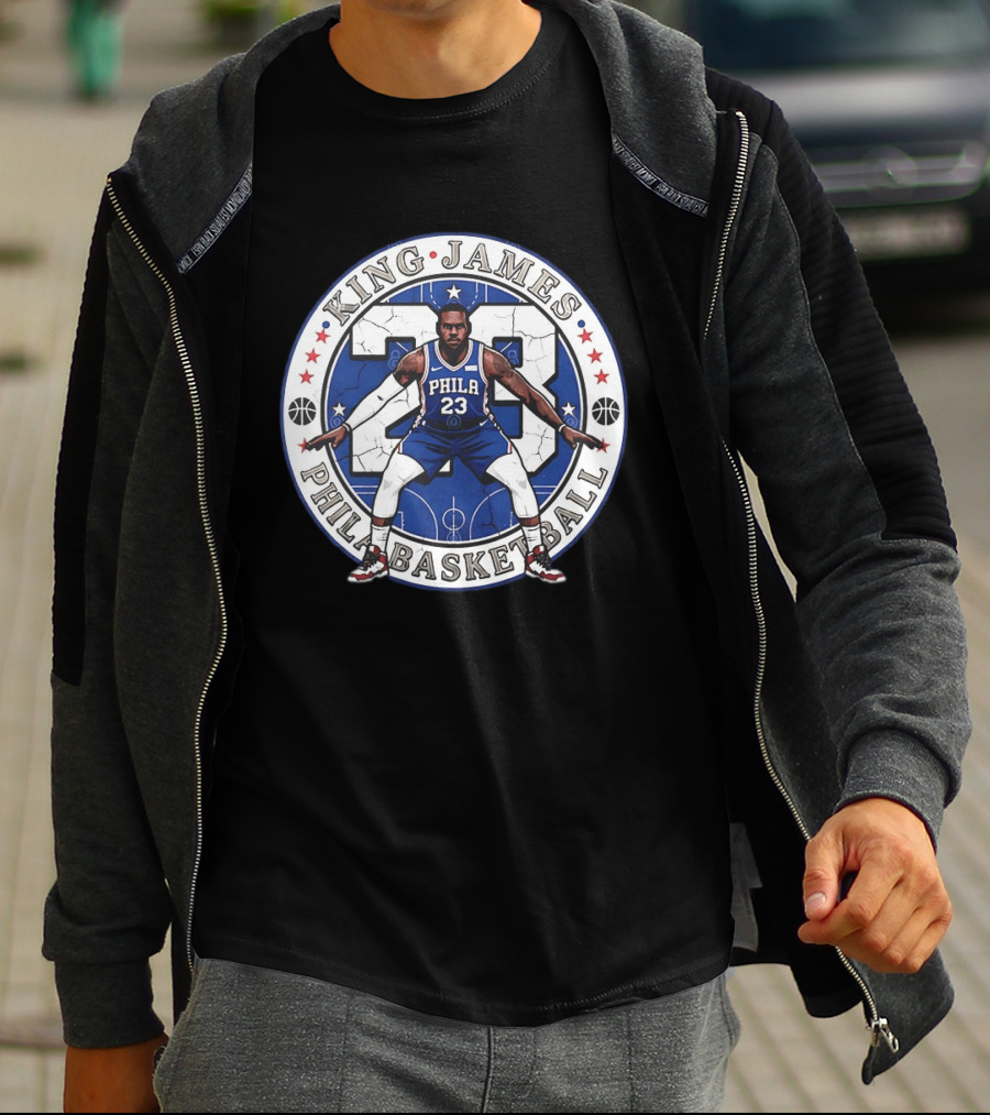 King James 23 Phila Basketball Philadelphia 76ers LeBron James T-Shirt