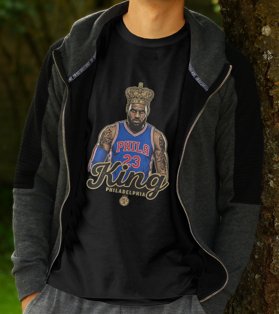 LeBron James King Phila 23 Philadelphia 76ers NBA Basketball Fan T-Shirt