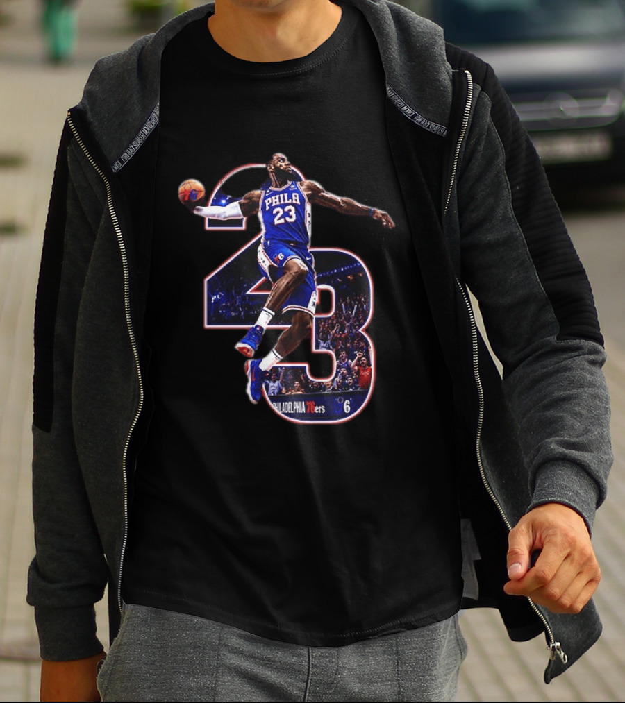 Philadelphia 76ers LeBron James 23 NBA Jump Dunk T-Shirt