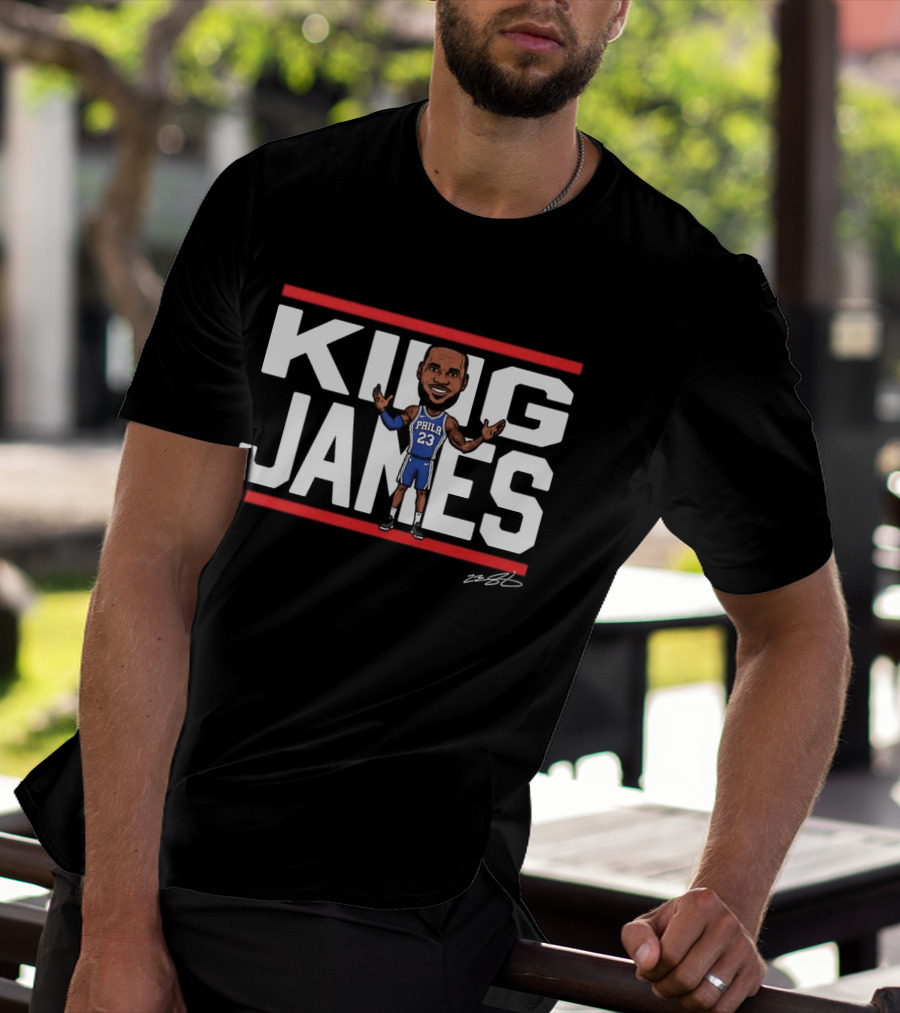 Philadelphia 76ers LeBron James 23 NBA King James Caricature T-Shirt