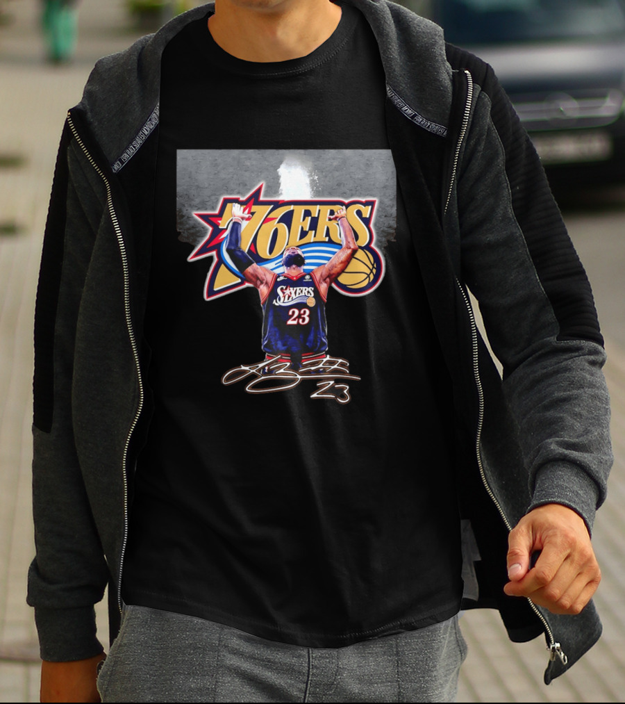 Philadelphia 76ers LeBron James Number 23 Basketball Celebration T-Shirt