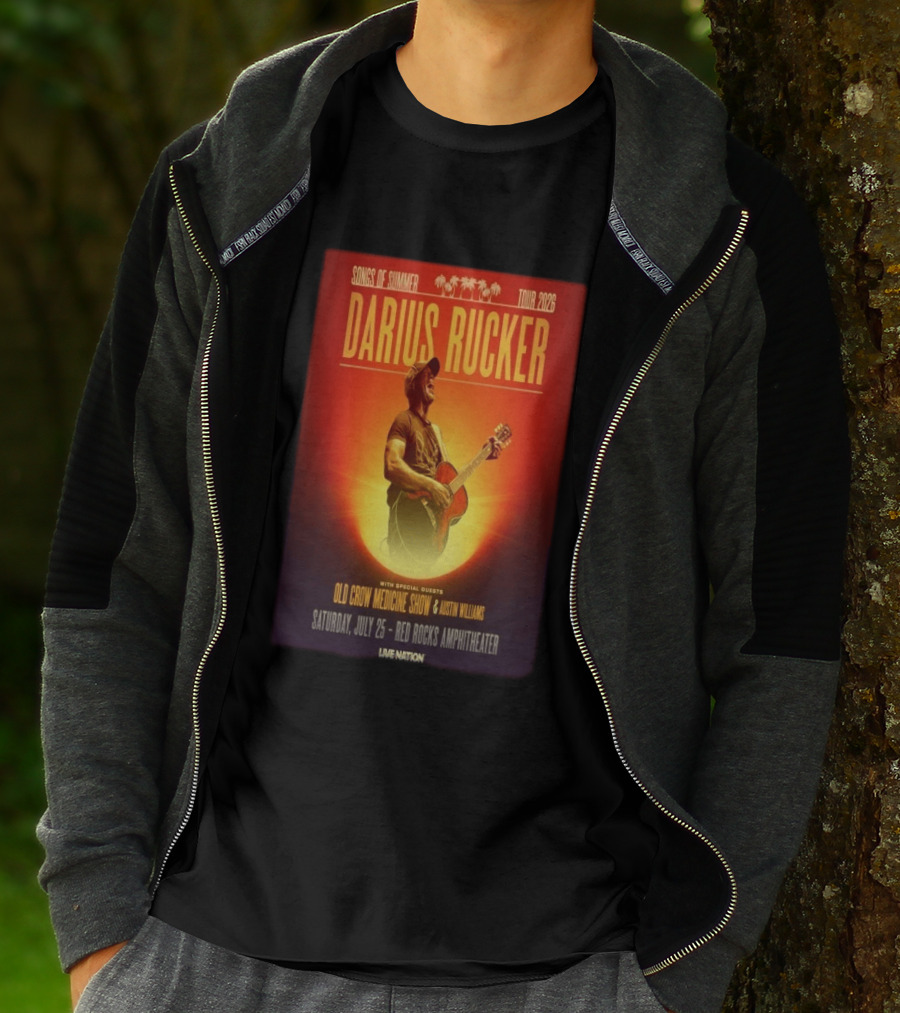 Songs Of Summer Tour 2026 Darius Rucker With Old Crow Medicine Show And Austin Williams Live At Red Rocks Amphitheater July 25 T-Shirt