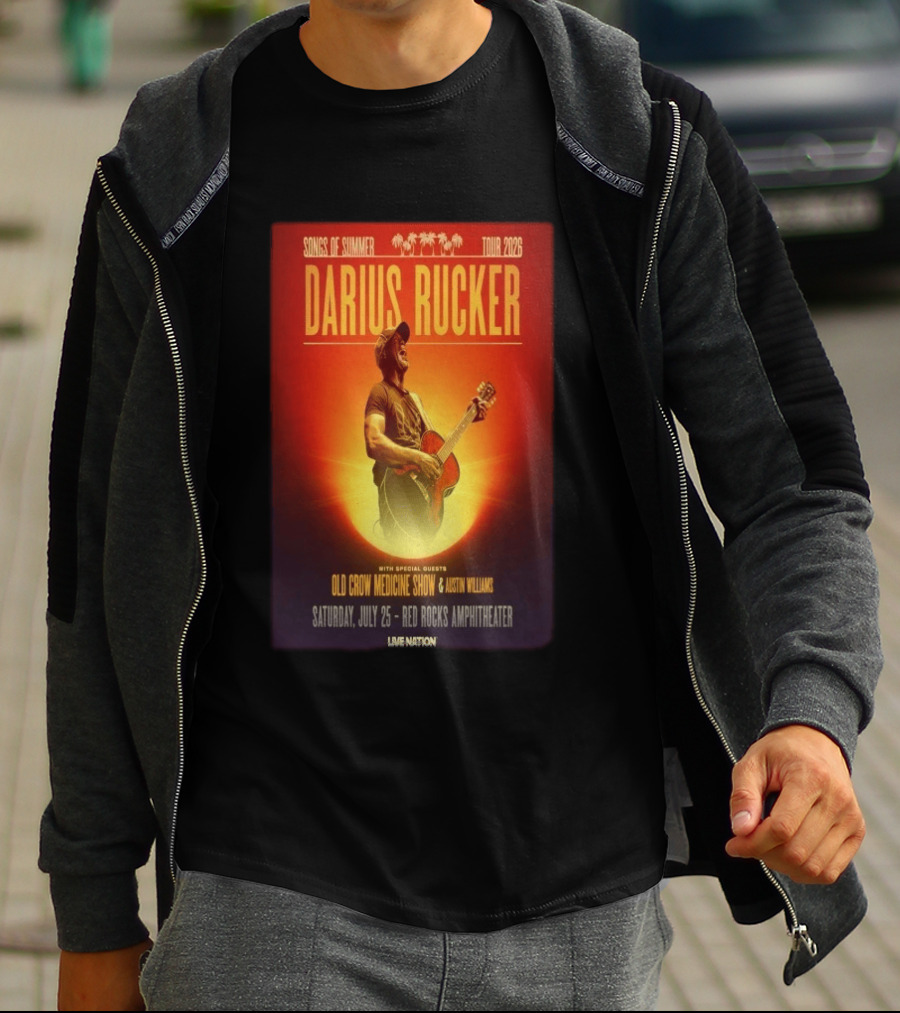 Songs Of Summer Tour 2026 Darius Rucker With Old Crow Medicine Show And Austin Williams Live At Red Rocks Amphitheater July 25 T-Shirt