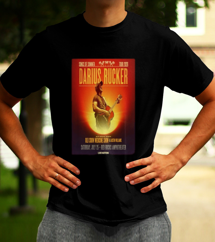 Songs Of Summer Tour 2026 Darius Rucker With Old Crow Medicine Show And Austin Williams Live At Red Rocks Amphitheater July 25 T-Shirt