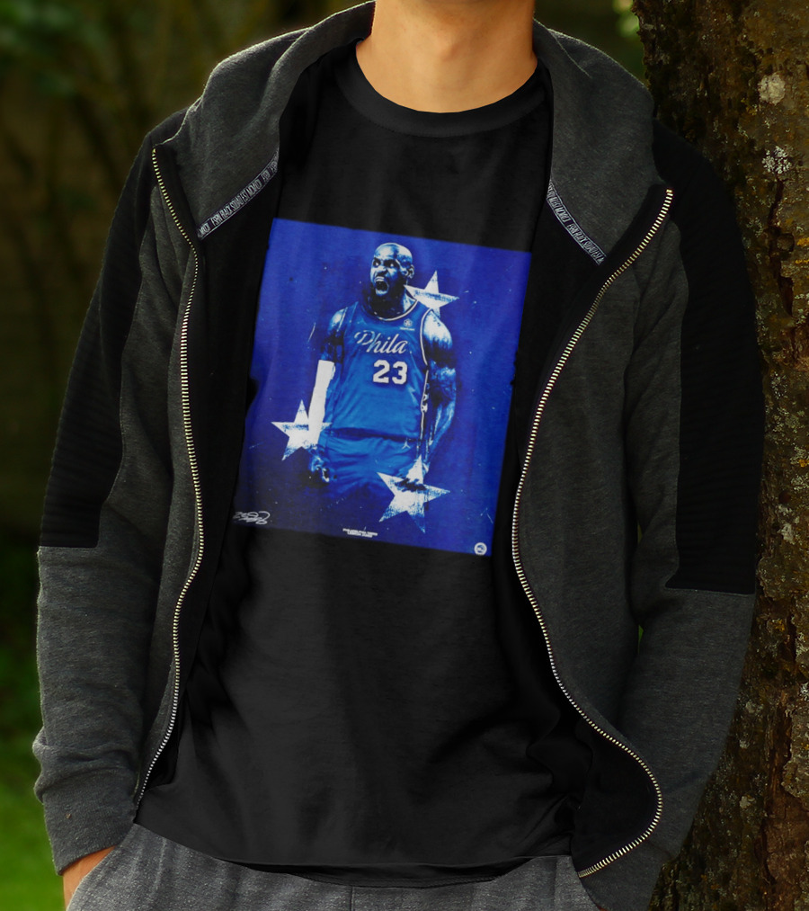LeBron James Philadelphia 76ers Philly 23 Blue Stars T-Shirt