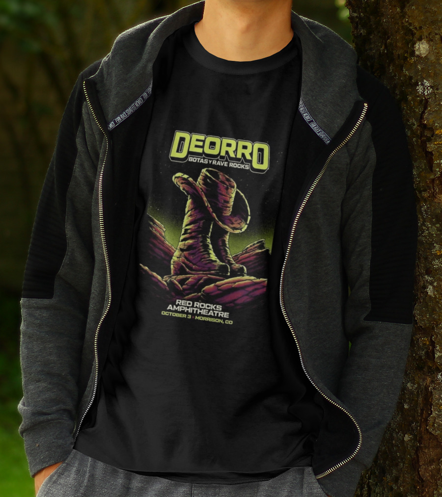 Deorro Botas Y Rave Rocks Red Rocks Amphitheatre October 3 Morrison CO 2026 T-Shirt