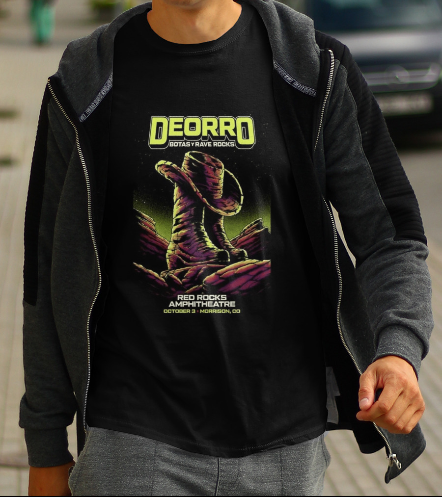 Deorro Botas Y Rave Rocks Red Rocks Amphitheatre October 3 Morrison CO 2026 T-Shirt