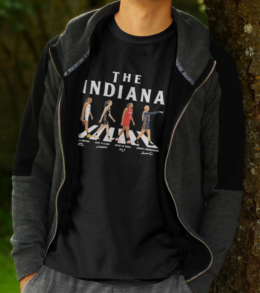 Indiana Fever Abbey Road Crossover Erica Wheeler Kelsey Mitchell Grace Berger Lexie Hull T-Shirt