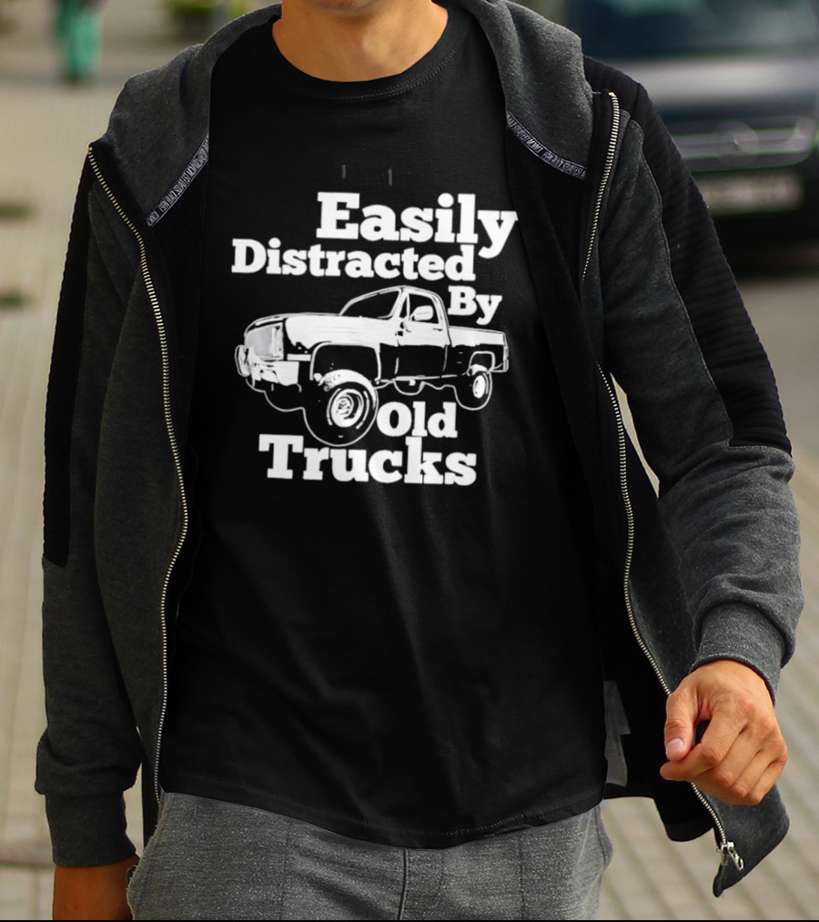 Easily Distracted By Old Trucks Vintage Pickup T-Shirt