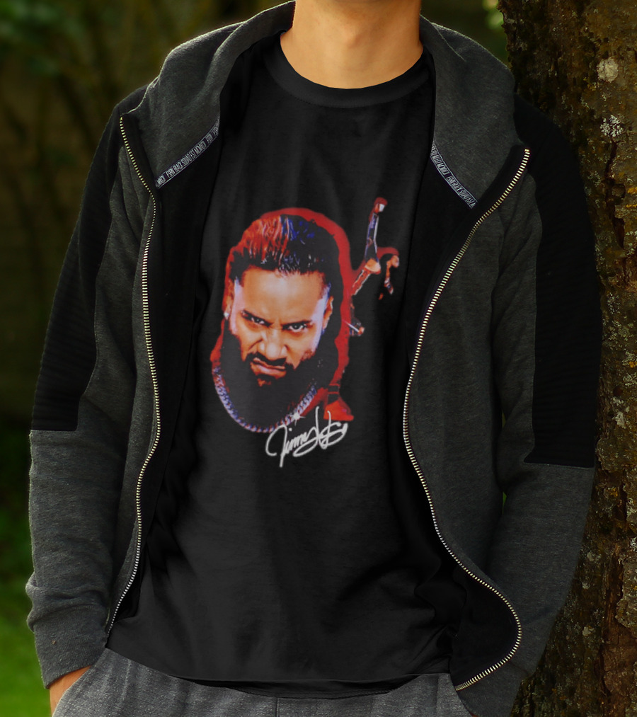 Jimmy Uso Autograph Pointing Sky WWE T-Shirt