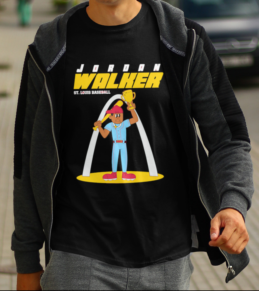 Jordan Walker St. Louis Baseball Animated Trophy Celebration T-Shirt