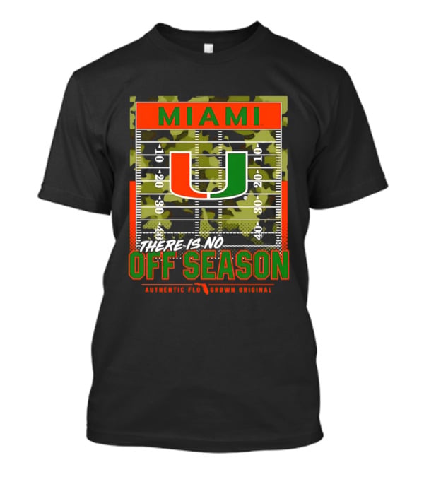 Miami Hurricanes U No Off Season Football Field Camo T-Shirt