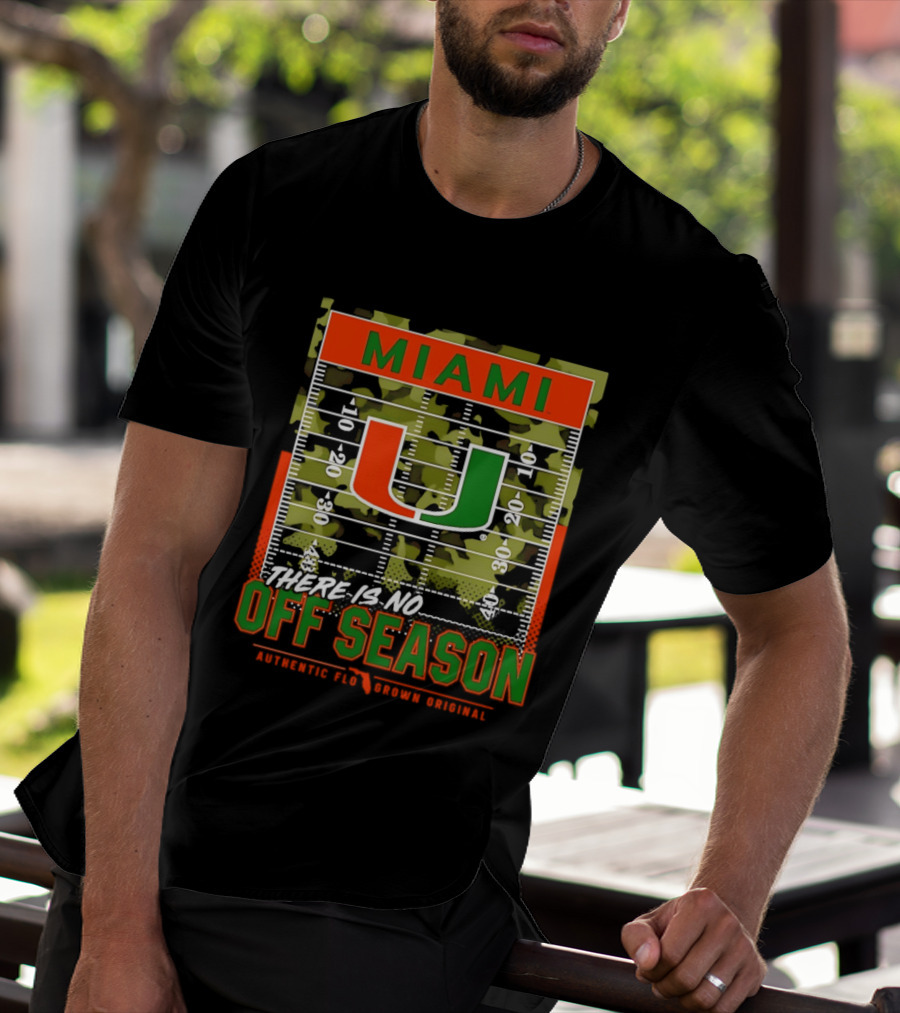 Miami Hurricanes U No Off Season Football Field Camo T-Shirt