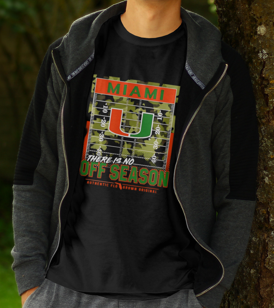 Miami Hurricanes U No Off Season Football Field Camo T-Shirt