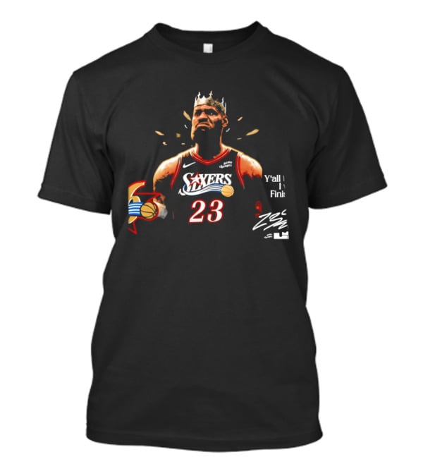 King LeBron James 23 Philadelphia 76ers Crossover Art NBA Basketball T-Shirt