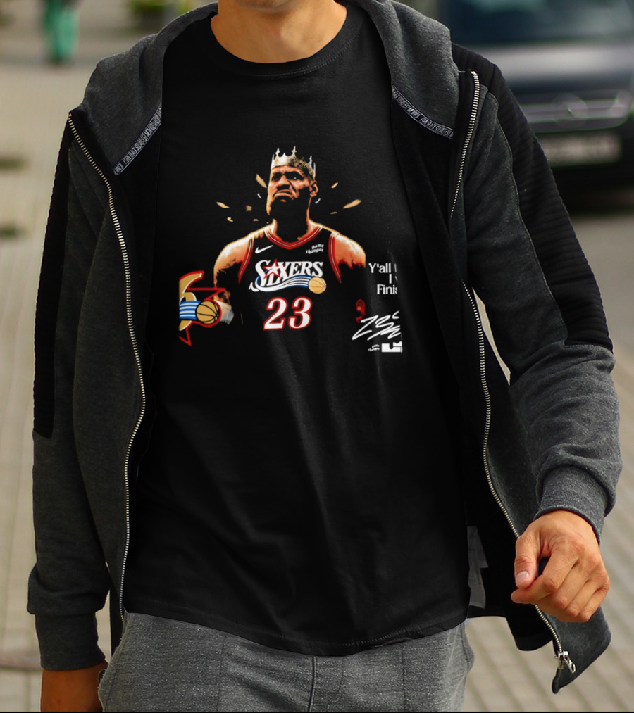 King LeBron James 23 Philadelphia 76ers Crossover Art NBA Basketball T-Shirt