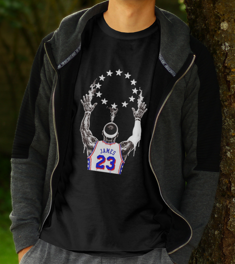 LeBron James 23 Philadelphia 76ers Starry T-Shirt