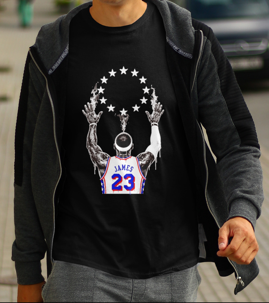 LeBron James 23 Philadelphia 76ers Starry T-Shirt