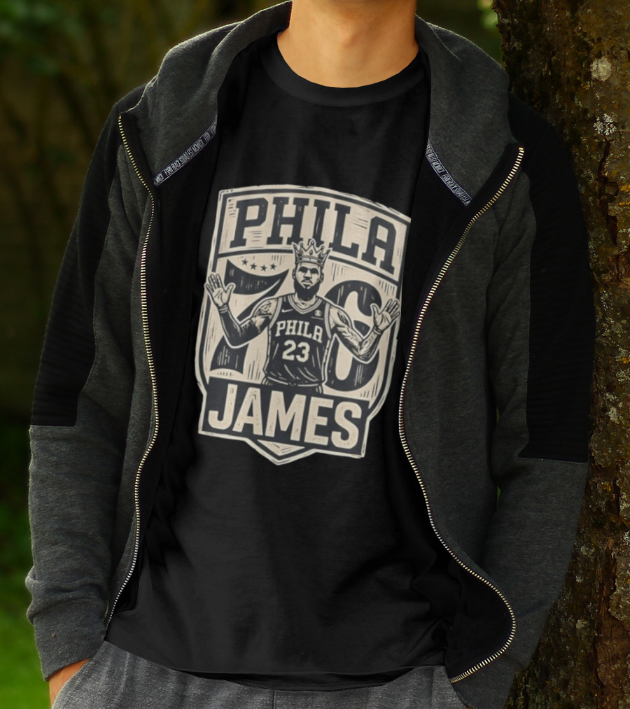 Phila 76 James 23 Lebron Basketball Crown T-Shirt