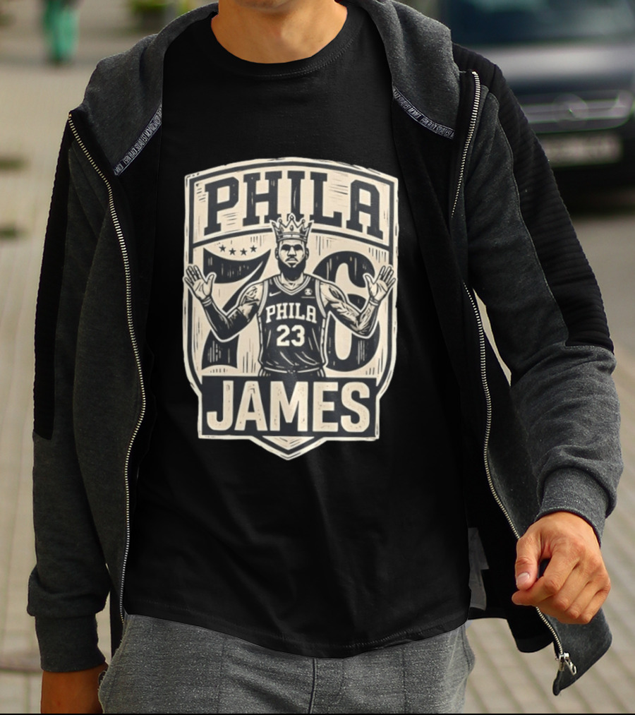 Phila 76 James 23 Lebron Basketball Crown T-Shirt
