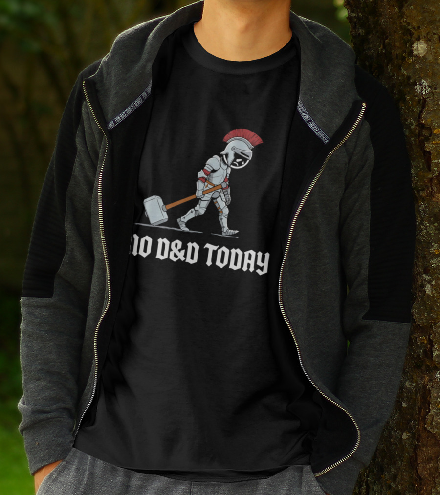 No D&D Today Cartoon Paladin Armor And Hammer T-Shirt